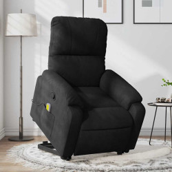 Poltrona de massagens reclinável elevatória microfibra preto