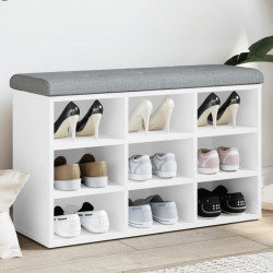 Banco para sapatos branco 82x32x50 cm madeira projetada