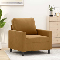Poltrona 60 cm veludo castanho