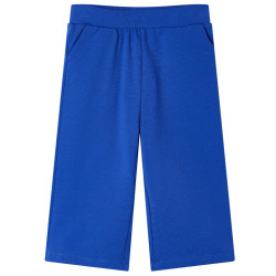 Calças de criança com pernas largas azul-cobalto 128