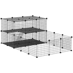 Recinto para Pequenos Animais Recinto Metálico para Animais com Forma Personalizável para Coelhos Porquinho da Índia 175x105x70