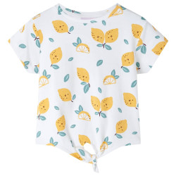 T-shirt infantil com cintura de atar cor cru 92