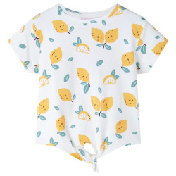 T-shirt infantil com cintura de atar cor cru 116