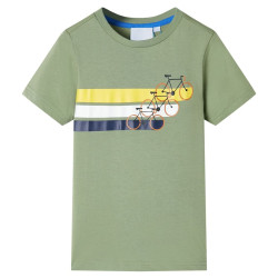 T-shirt de manga curta para criança caqui-claro 140