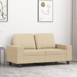 Sofá de 2 lugares tecido 120 cm cor creme