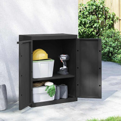 Móvel de arrumação para exterior 65x37x85 PP preto