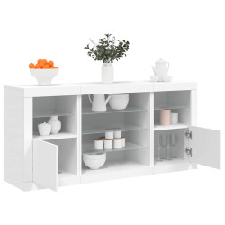 Aparador com luzes LED 142,5x37x67 cm branco