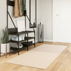 Tapete pelo curto macio e lavável huarte 80x200 cm bege
