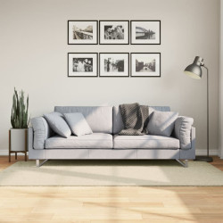 Tapete pelo curto macio e lavável huarte 100x200 cm cor creme