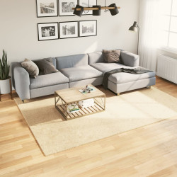 Tapete pelo curto macio e lavável huarte 200x280 cm cor creme