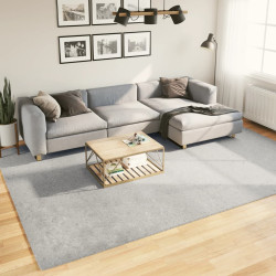 Tapete pelo curto macio e lavável huarte 240x340 cm cinzento