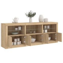 Aparador com luzes LED 181,5x37x67 cm carvalho sonoma