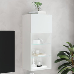 Móvel de TV com luzes LED 40,5x30x90 cm branco