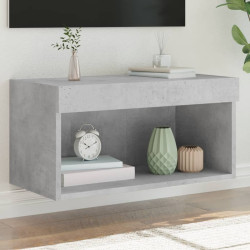Móvel de TV com luzes LED 60x30x30 cm cinzento cimento