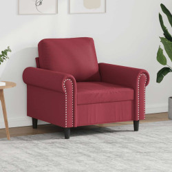 Poltrona 60 cm couro artificial vermelho tinto