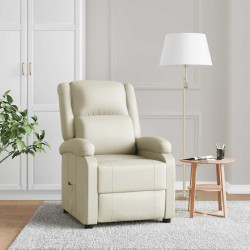 Poltrona reclinável couro artificial cor creme
