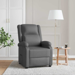 Poltrona reclinável couro artificial cinzento