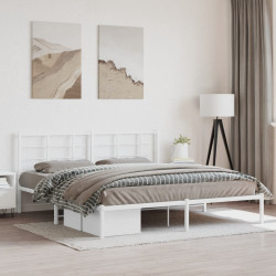 Estrutura de cama com cabeceira 180x200 cm metal branco
