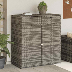 Armário de arrumação para jardim 105x55x113 cm vime PE cinzento