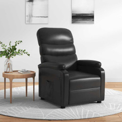 Poltrona reclinável couro artificial preto