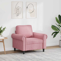 Poltrona 60 cm veludo rosa