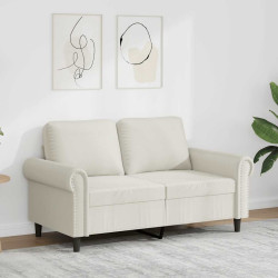 Sofá de 2 lugares veludo 120 cm cor creme