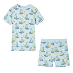 Pijama de manga curta para criança azul-claro 116