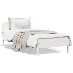 Cama sem colchão 100x200 cm madeira de pinho maciça branco