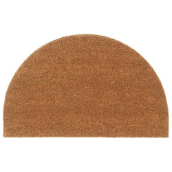 Tapete de porta semicircular 50x80 cm fibra coco tufada natural