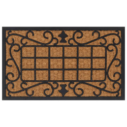 Tapete de porta retangular 45x75 cm borracha e fibra de coco