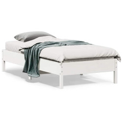 Cama sem colchão 75x190 cm madeira de pinho maciça branco