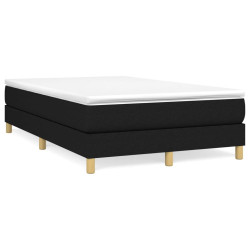 Cama boxspring com colchão 120x190 cm tecido preto