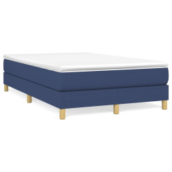 Cama boxspring com colchão 120x190 cm tecido azul