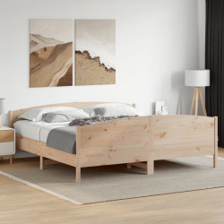 Cama sem colchão 200x200 cm madeira de pinho maciça