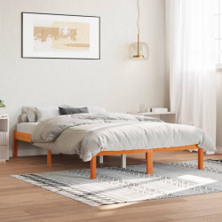 Cama sem colchão 120x200 cm madeira pinho maciça castanho-mel