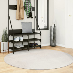 Tapete de pelo curto iza visual escandinavo ø 160 cm cor creme