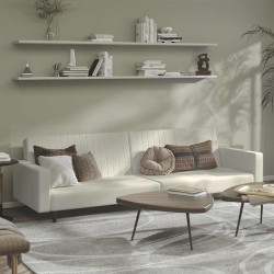 Sofá-cama de 2 lugares veludo cor creme
