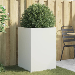 Vaso/floreira 52x48x75 cm aço branco