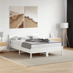 Cama sem colchão 135x190 cm madeira de pinho maciça branco
