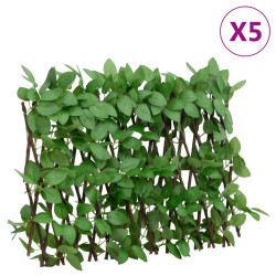 Treliça de hera artificial extensível 5 pcs 180x30 cm verde