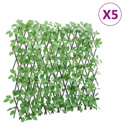 Treliça de hera artificial extensível 5 pcs 180x65 cm verde