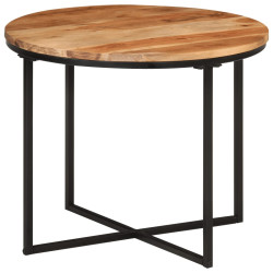 Mesa de centro 55x55x45 cm madeira de acácia maciça e ferro