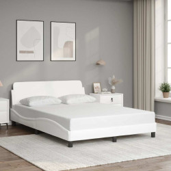 Estrutura de cama dover 120x200 cm couro artificial branco