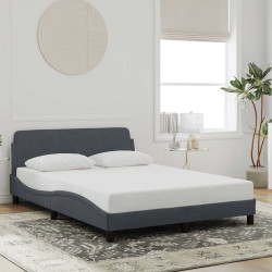 Estrutura de cama dover 140x190 cm veludo cinzento-escuro