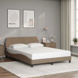 Estrutura de cama dover 140x200 cm couro artificial cappuccino