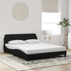 Estrutura de cama dover 160x200 cm veludo preto