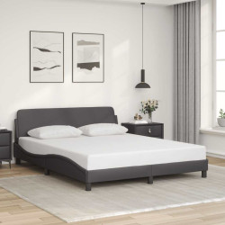 Estrutura de cama dover couro artificial 160x200cm cinzento