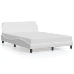 Estrutura de cama dover 140x200 cm couro artificial branco