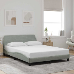 Estrutura de cama dover 140x200 cm veludo cinzento-claro