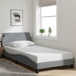 Estrutura de cama dover 100x200 cm tecido cinzento-claro